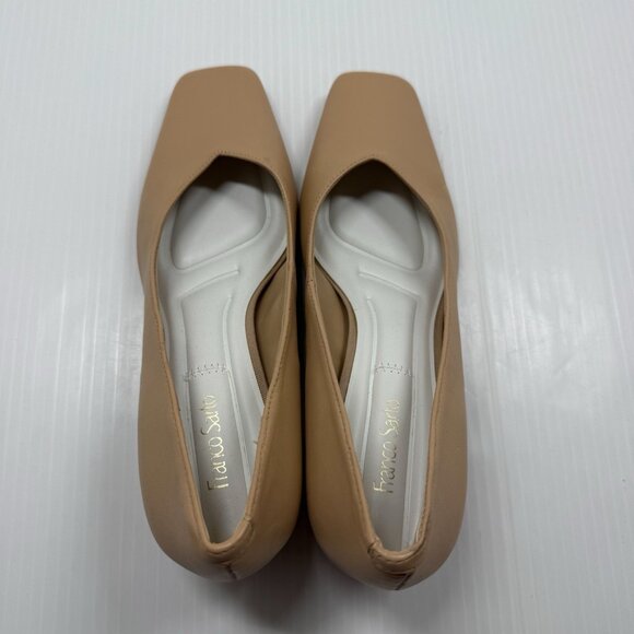 Franco Sarto L-Pisa Nude Leather Block Heel Pumps Women’s 7.5M Comfort Chic - Picture 6 of 11